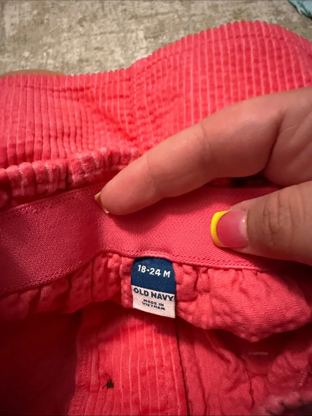 Old Navy Bright Pink Corduroy Skirt with Pink Heart Pockets size 18/24M-NWT